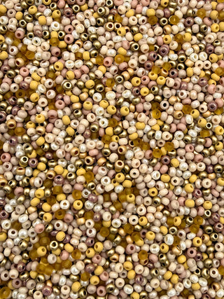 25 Gram Size 11/0 Czech Glass Mix- Ivory Topaz