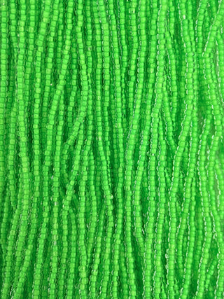 Size 11/0 Czech Glass- #1504 Neon Green Lined