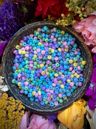 50 Grams- Size 6/0 Czech Glass Mix- Cotton Candy Opal