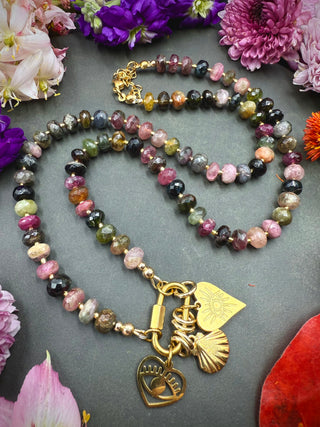 Tourmaline Rondelle Necklace 23"-25"