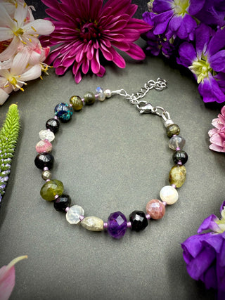 Gemstone Luxe Mix Bracelet- Silver