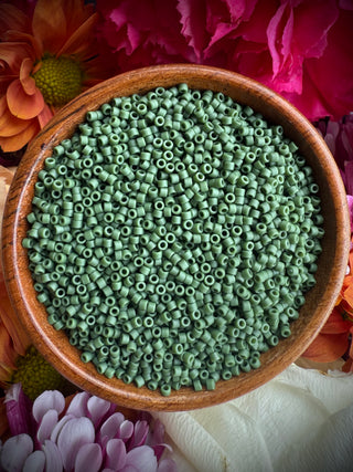 Size 11/0 Miyuki Delica- db2291 Frost Opaque Glaze Dark Green