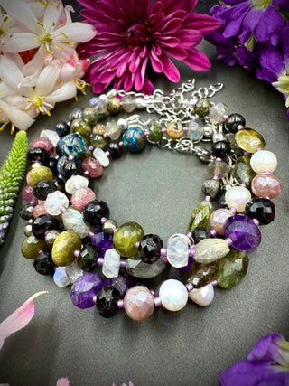 Gemstone Luxe Mix Bracelet- Silver