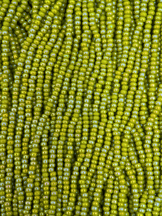 Size 11/0 Czech Glass- #1346 Olive Green Rainbow