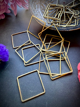 24pc Square Wire Frame- 20mm Raw Brass