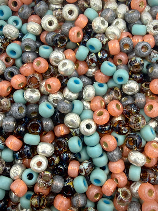 25 Gram Size 6/0 Miyuki Mix- Smokey Coral Amber