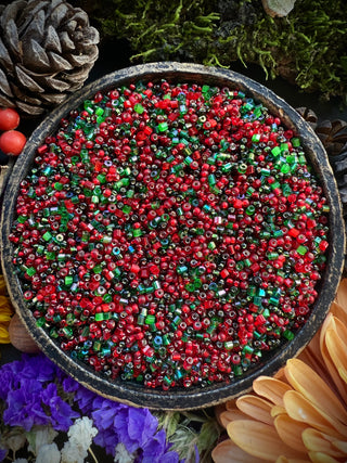 50 Grams- Size 11/0 Czech Glass Mix- Merry And Bright