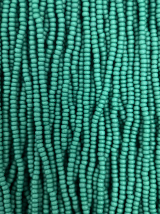 Size 11/0 Czech Glass- #194m Blue Green Matte