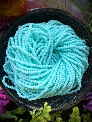 Size 11/0 Czech Glass- #1317 Light Green Turquoise