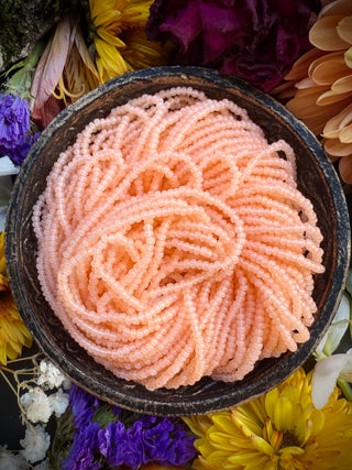 Size 11/0 Czech Glass- #1233 Apricot Opal