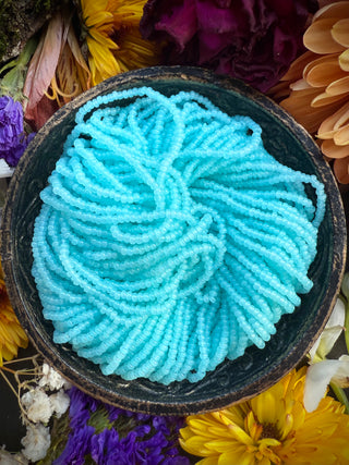 Size 11/0 Czech Glass- #1231 Light Cerulean Opal