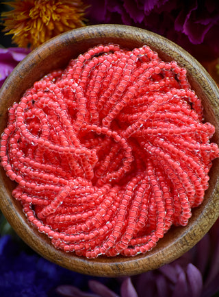 Size 11/0 Czech Glass- #1557 Crystal Intense Dark Orange Lined