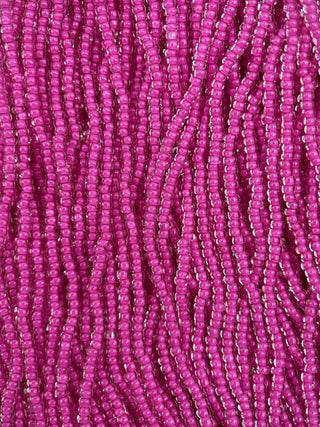 Size 11/0 Czech Glass- #1558 Crystal Intense Fuchsia Lined