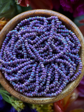 Size 11/0 Czech Glass- #497 Purple Rainbow