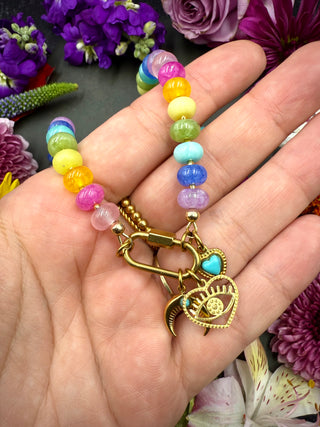 Rainbow Rondelle Necklace 18"-20"