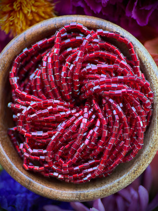Size 11/0 2-Cut Czech Glass- #80 Garnet Silver Lined