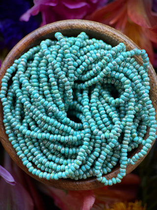 Size 11/0 Czech Glass- #1477 Green Turquoise Moon