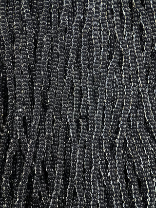 Size 11/0 Czech Glass- #22 Crystal Black Lined