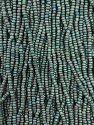 Size 11/0 Czech Glass- #736 Dark Green Matte Rainbow