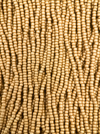 Size 11/0 Czech Glass- #1277m Brushed Brass Matte