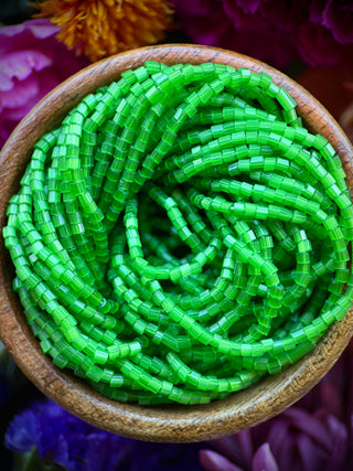 Size 11/0 2-Cut Czech Glass- #853 Green Satin