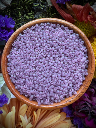 Size 11/0 Miyuki Round- 9142F Matte Transparent Smoky Amethyst