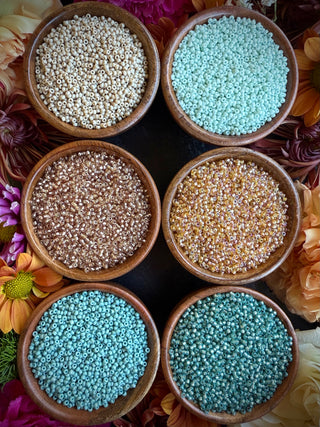 Size 11/0 Miyuki Round Combo- Minty Champagne