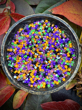 50 Grams- Size 8/0 Czech Glass Mix- Spooky Season