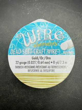 22 Gauge Round Craft Wire 8 Yards - GOLD