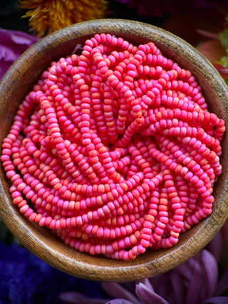 Size 11/0 Czech Glass- #669 Chinese Red Matte Rainbow