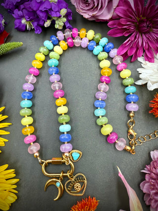 Rainbow Rondelle Necklace 18"-20"