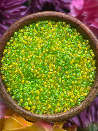 25 Gram Size 11/0 Czech Glass Mix- Lemon Lime