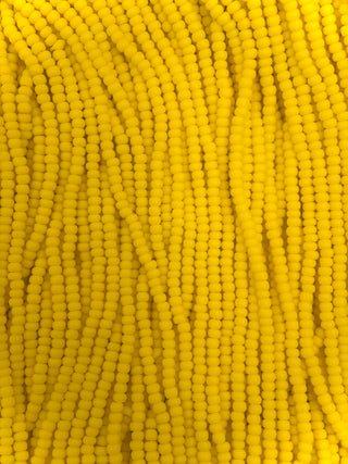 Size 11/0 Czech Glass- #132m Dark Yellow Matte