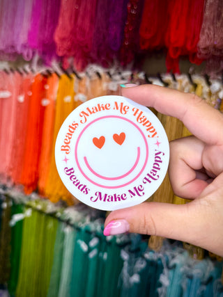 Beads Make Me Happy Sticker 3inch