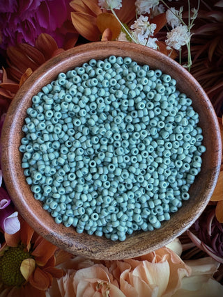 Size 11/0 Miyuki Round- 94701 Frost Opaque Glaze Rainbow Celadon