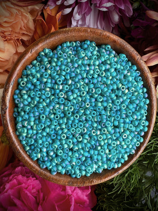 Size 11/0 Miyuki Round- 92405FR Matte Transparent Teal AB