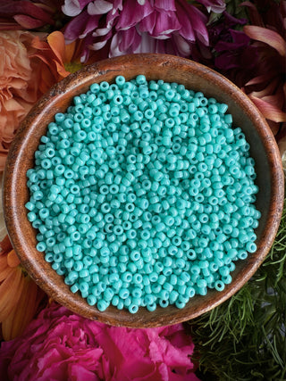 Size 11/0 Miyuki Round- 94475 Opaque Dyed Turqoise