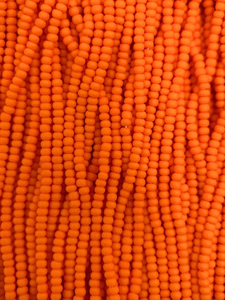 Size 11/0 Czech Glass- #111m Matte Dark Orange