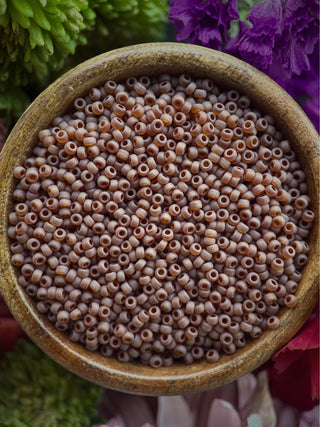 Size 11/0 Miyuki Round- 9134f Matte Transparent Light Brown