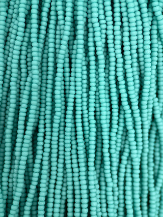 Size 11/0 Czech Glass- #117m Matte Green Turquoise