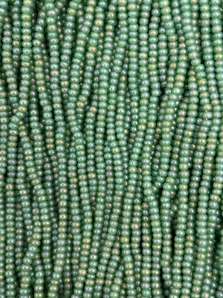 Size 11/0 Czech Glass- #1010 Sea Green Rainbow Hue