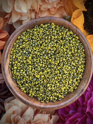 Size 11/0 Miyuki Round- 94519 Picasso Opaque Yellow