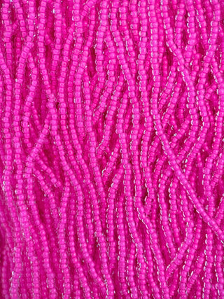 Size 11/0 Czech Glass- #1502 Neon Pink Lined