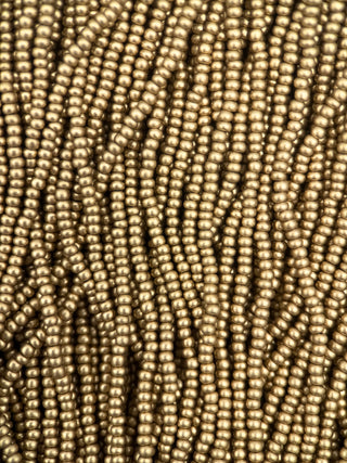 Size 11/0 Czech Glass- #591 Light Gold Supra Metallic