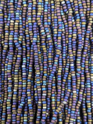 Size 11/0 Czech Glass- #462 Jet Matte Rainbow