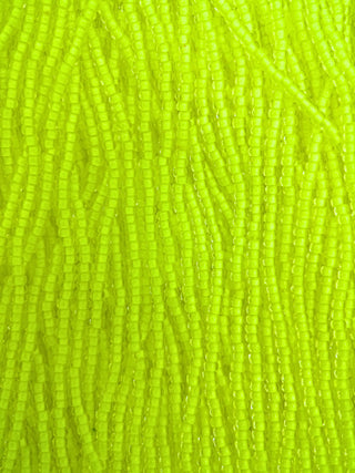 Size 11/0 Czech Glass- #1503 Neon Yellow Lined